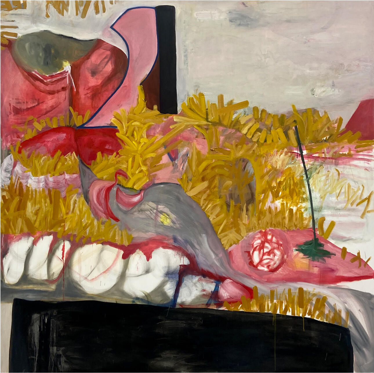 'I remember them with my stomach' 200 x 135 cm. Oil on Canvas.