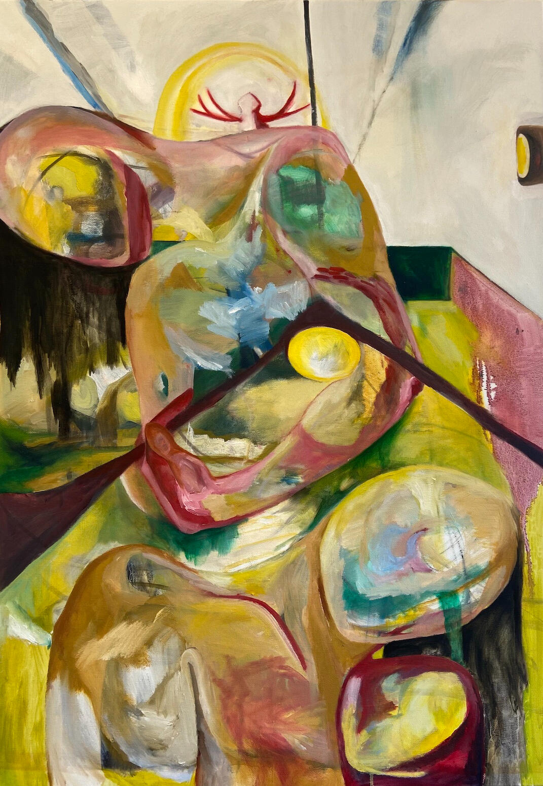 'I remember them with my stomach' 200 x 135 cm. Oil on Canvas.